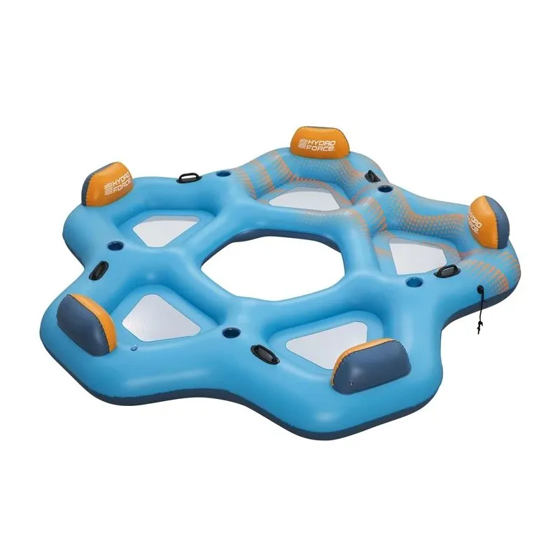 Piepūšams riņķis Bestway Island, zila-pelēka, 300 cm x 287 cm