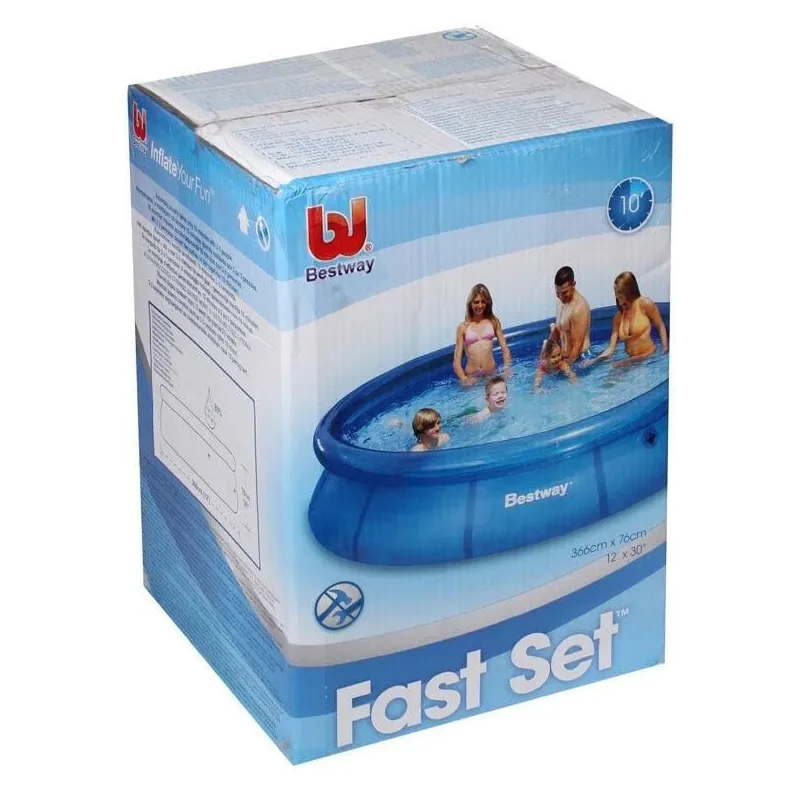 Baseins, pīlārs-piepūšams Bestway Fast set, zila krās., 366 x 76 cm