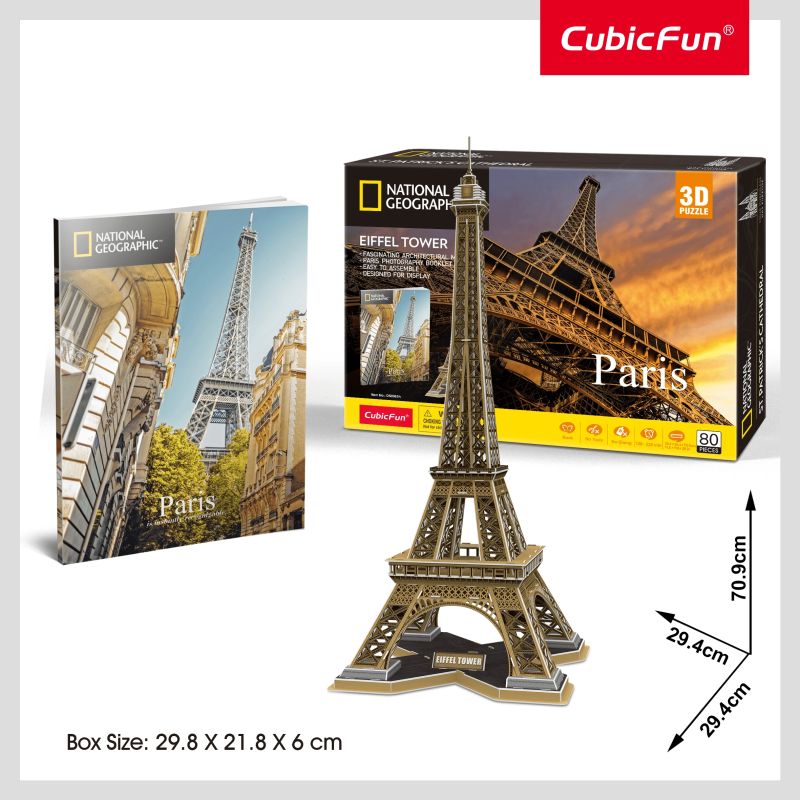 CUBICFUN 3D puzle NatGeo - Eifeļa tornis