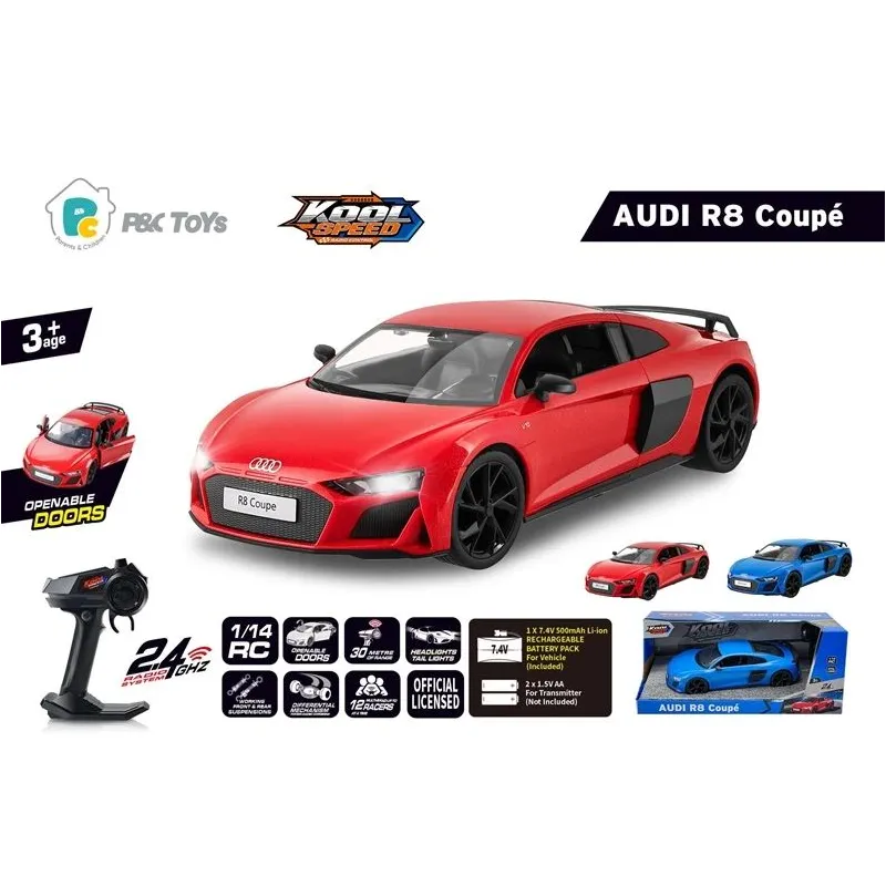 Rc automašīna Koolspeed Audi R8 Coupe DHTRC10579BN, zila-sarkana-,krāsa-dizains tiek izvēlēts nejauši,