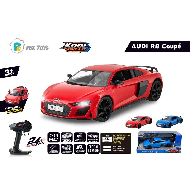 Radiovadāma mašīna Koolspeed Audi R8 Coupe DHTRC10579BN