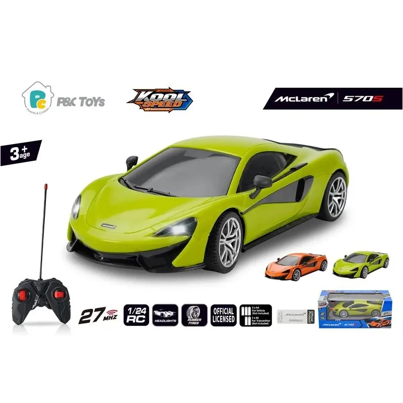 Rc automašīna Koolspeed Mclaren S570 DHTRC10483N, zaļa-oranža-,krāsa-dizains tiek izvēlēts nejauši,