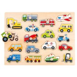 Koka spēle transporta peg puzzle