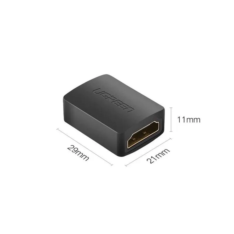 Adapteris Ugreen 20107 HDMI Sieviete, HDMI Sieviete, melna krās.