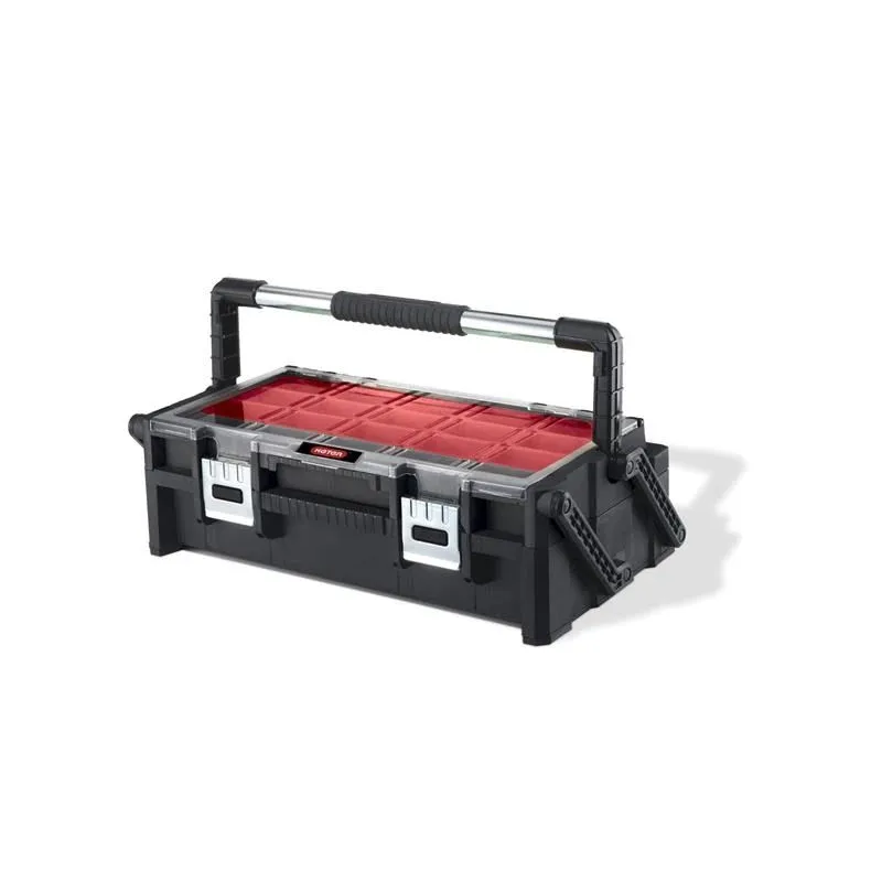 Instrumentu kaste Keter, 57 cm x 31 cm x 17 cm, melna krās.