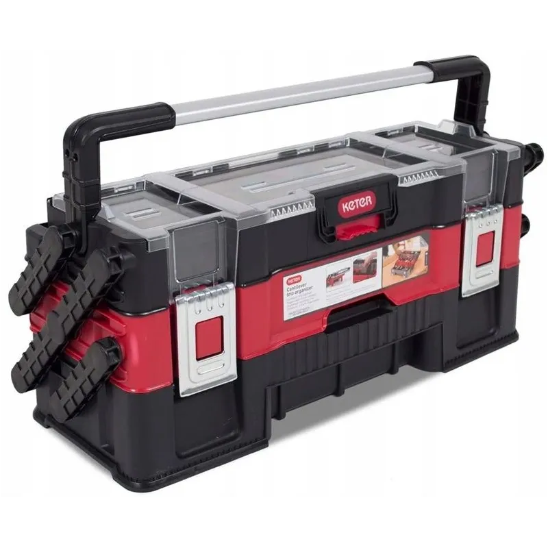 Instrumentu kaste Keter 237788, 52 cm x 20 cm x 23 cm, melna krās.-sarkana krās.