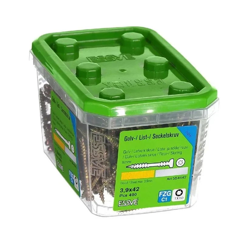 Koka skrūve, universāls Essve, 3.9 x 42 mm, dzeltena krās., 400 gab.