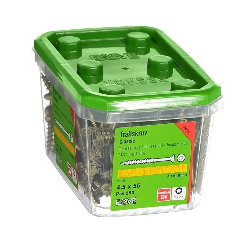 Koka skrūve, grīdas Essve, 4.5 x 55 mm, 250 gab.