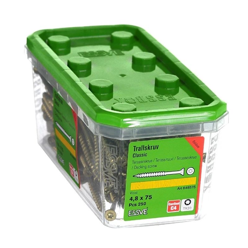 SKRŪVE FASĀDEI-TERASEI 4.8X75 CS-250gab ,ESSVE,