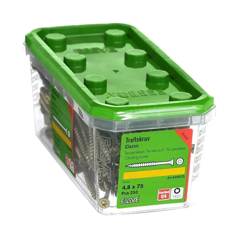 Koka skrūve, grīdas Essve, 4.8 x 75 mm, 250 gab.