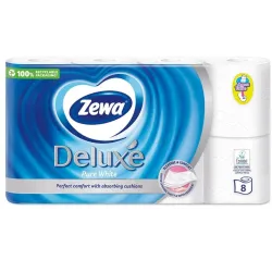 Paper wc zewa deluxe white 3ply 8pcs