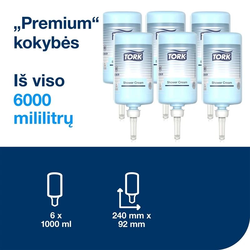 Šķidrais ziepes Tork Premium matiem un ķermenim. S1. 1 l.