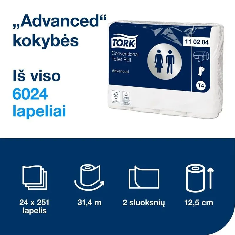 Toilet paper tork 110284 2pl 248s 24pcs