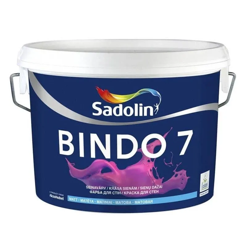 Krāsa Sadolin Bindo 7, balta krās., 2.5 l