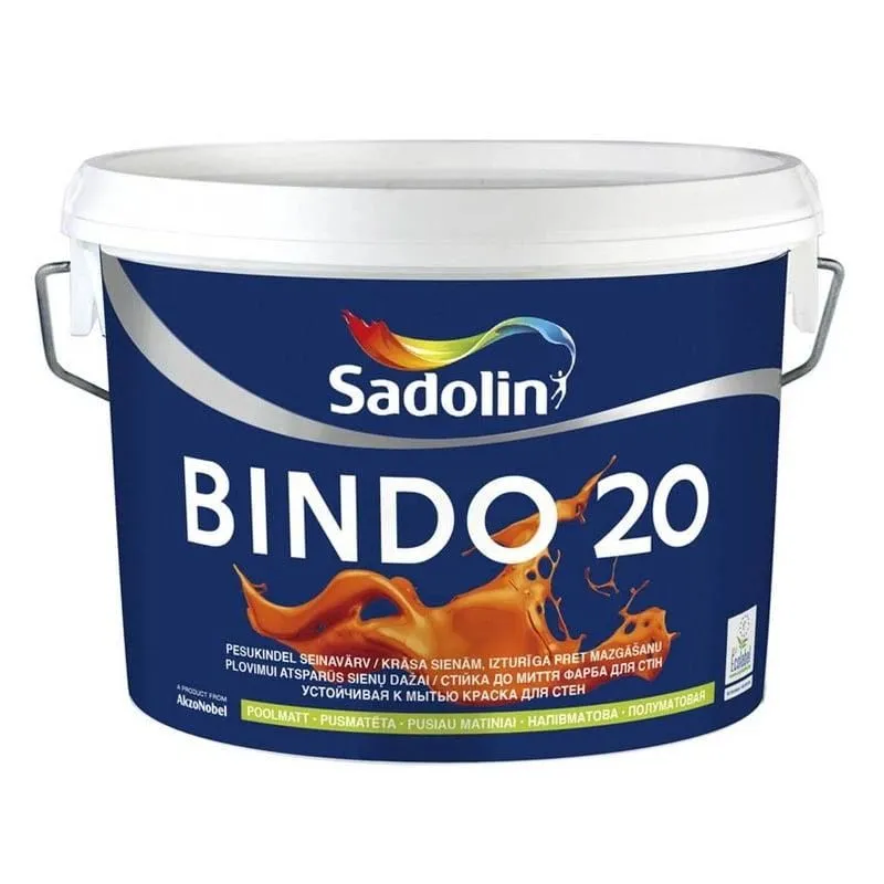 Krāsa Sadolin Bindo 20, balta krās., 2.5 l