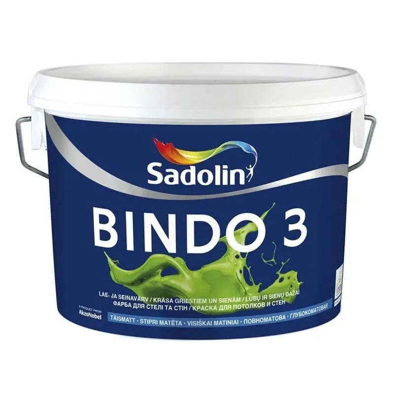 Krāsa Sadolin Bindo 3, balta krās., 2.5 l