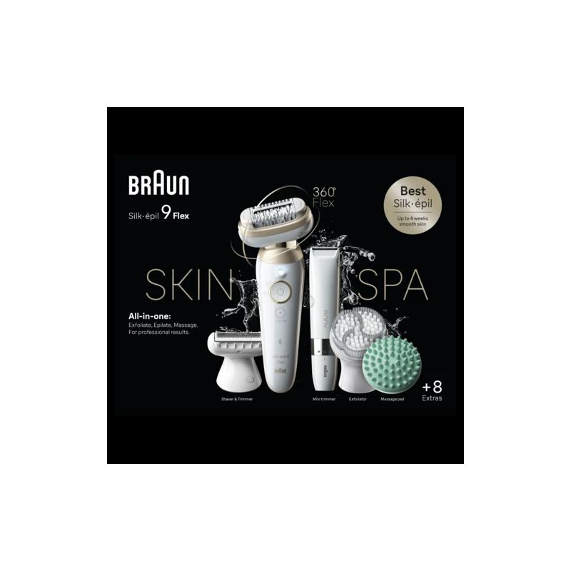 Epilators Braun Silk•épil 9 Flex SkinSpa SES9-481 balta