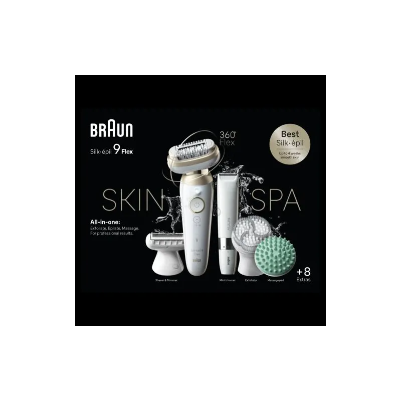Epilators Braun Silk•épil 9 Flex SkinSpa SES9-481, balta