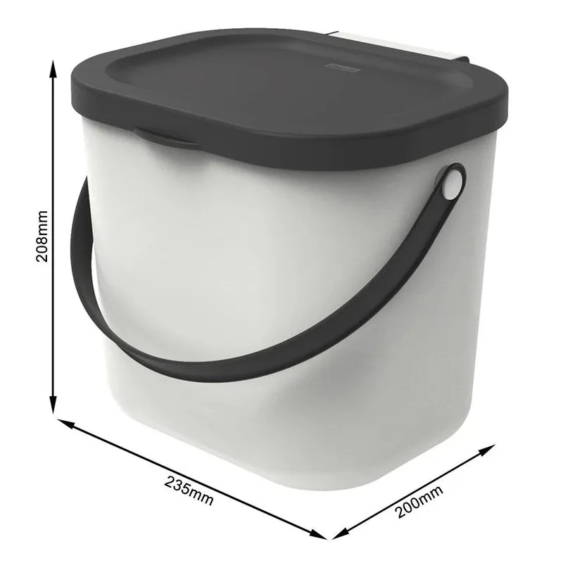 Rūšiavimo šiukšliadėžė Rotho, 6 l, balta sp.-pilka sp.