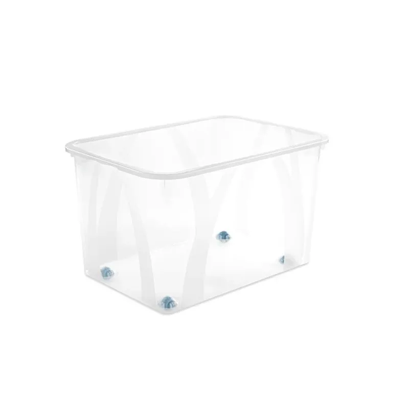 Daiktadėžė su ratukais, maistui-įrankiams-daiktų saugojimo Rotho Lona 1047200096, 50 l, skaidri sp., 57.1 x 39.2 x 33.5 cm