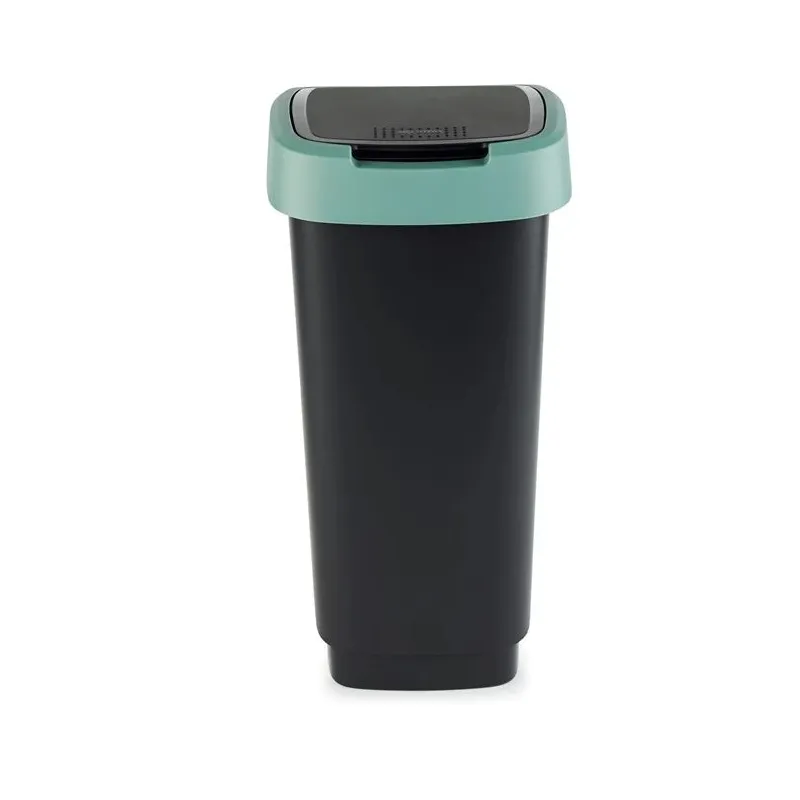 Atkritumu tvertne Rotho Twist 17545, melna-tumši zaļa, 50 l