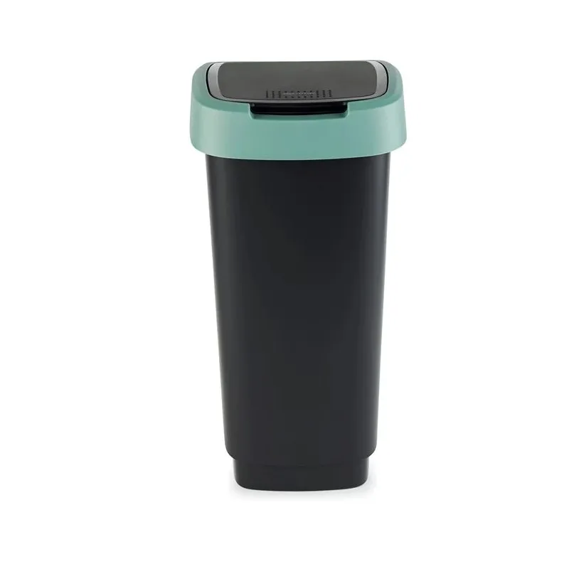 Atkritumu tvertne Rotho Twist 17545, melna-tumši zaļa, 50 l