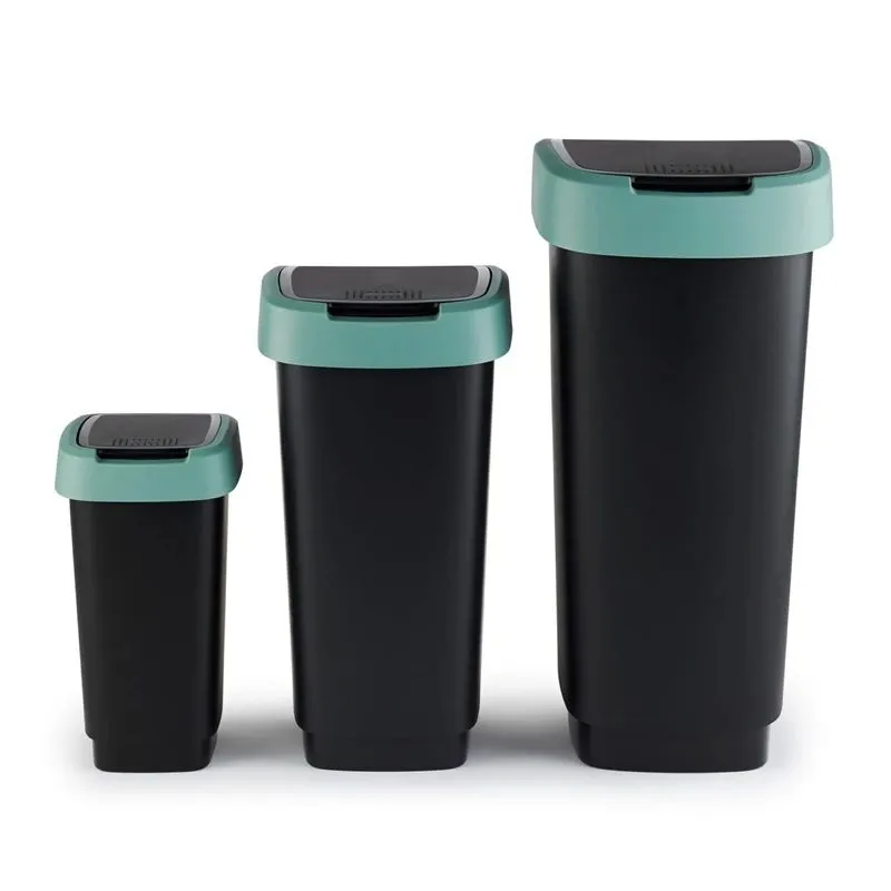 Atkritumu tvertne Rotho Twist 17545, melna-tumši zaļa, 50 l