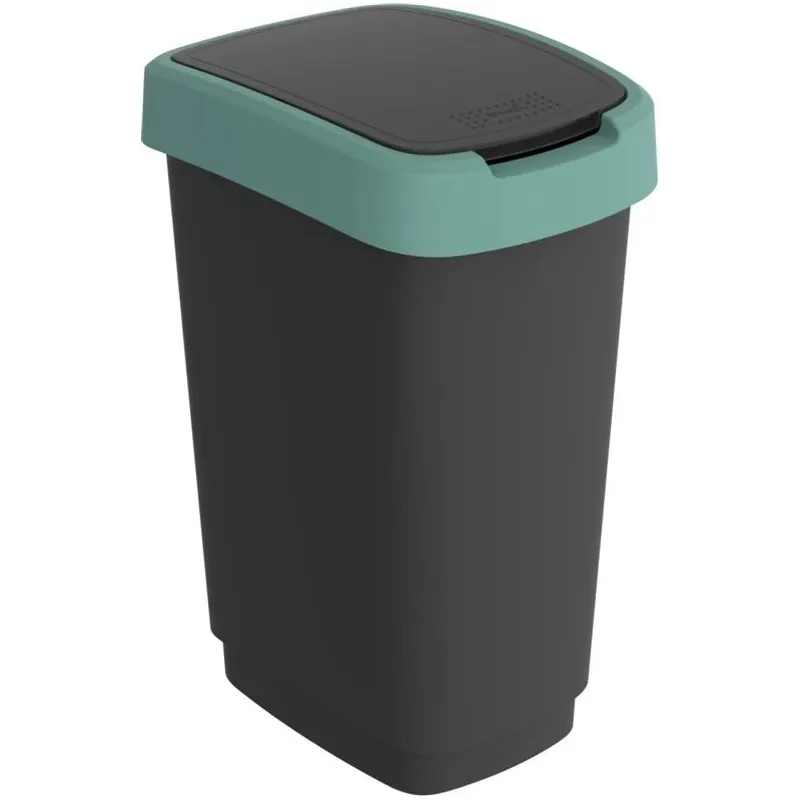 Atkritumu tvertne Rotho Twist 17545, melna-tumši zaļa, 50 l