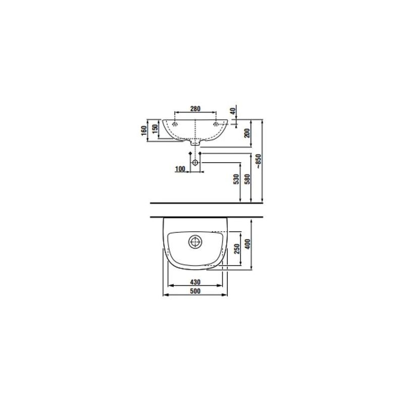 Izlietne euroline-n 50 balta