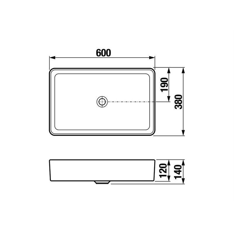 Uzstādāma izlietne pure 600x380x140 mm