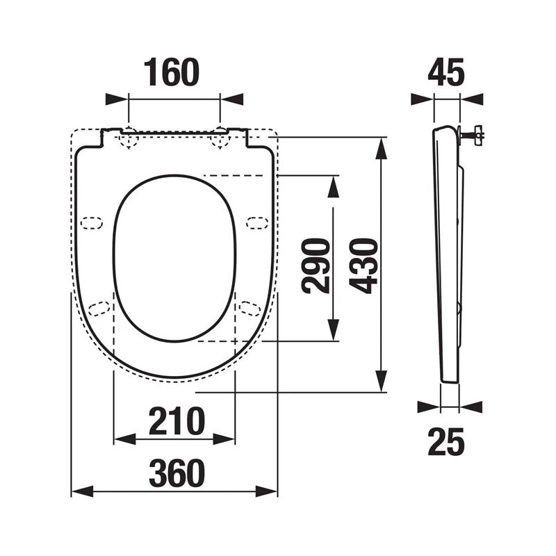 Tualetes sēdeklis ar vāku Jika CUBITO. balta. 43 cm x 36 cm