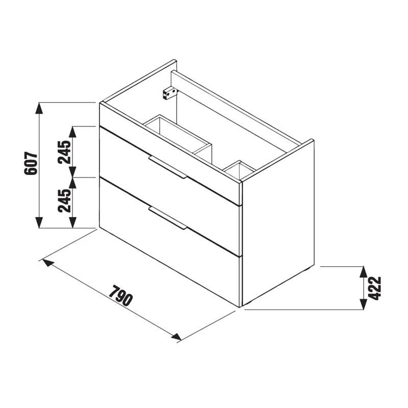 Skapītis ar izlietni cube 80x43