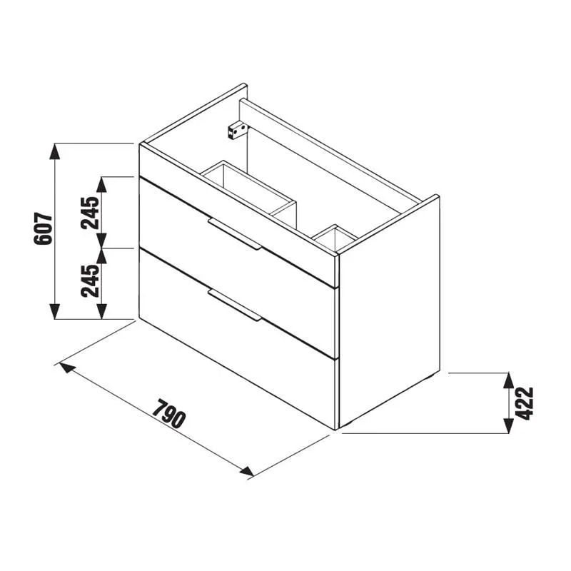 Vannas istabas skapis ar izlietni Jika Cube, balta krās., 42.2 cm x 79 cm x 60.7 cm
