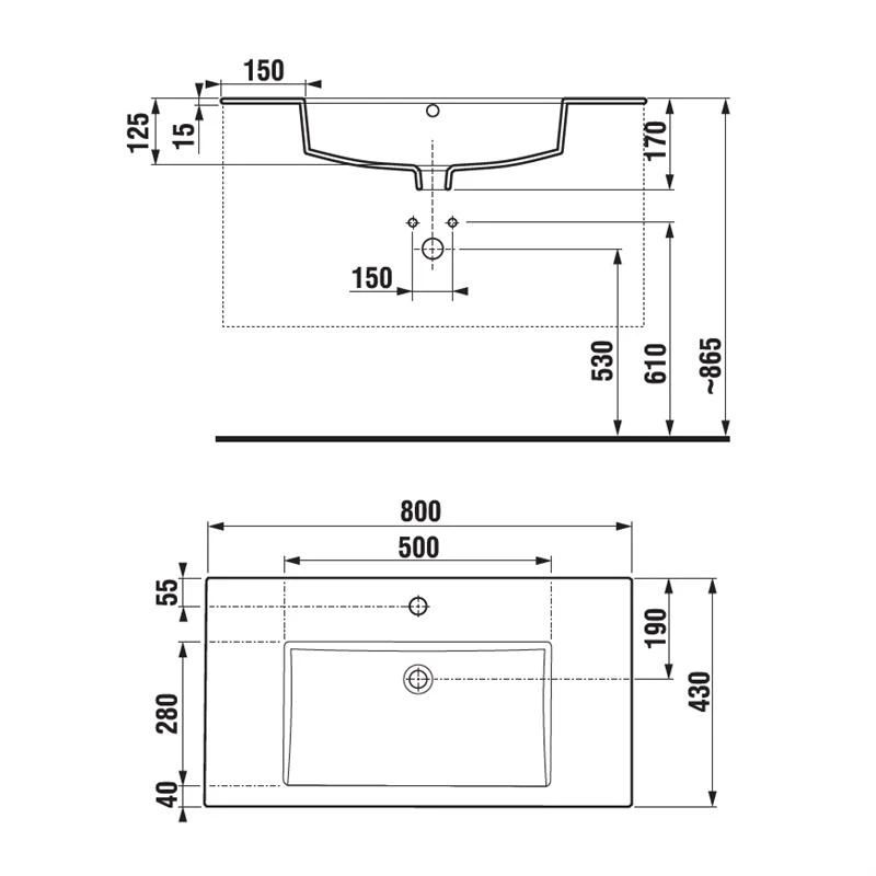 Skapītis ar izlietni cube 80x43