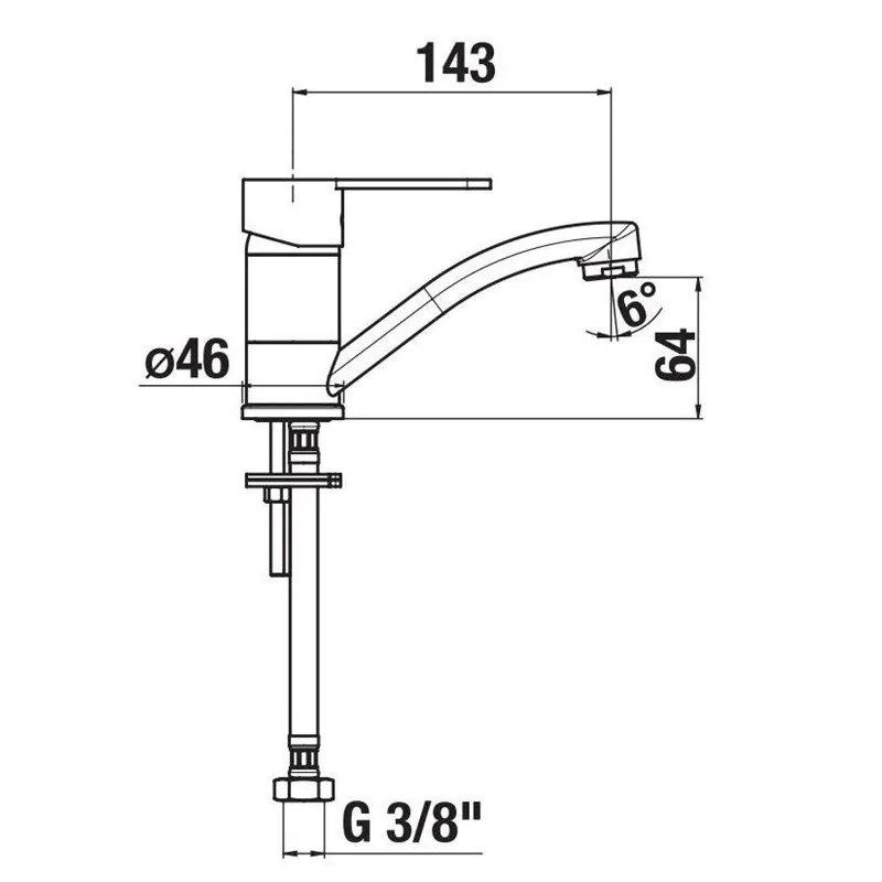 Virtuves jaucējkrāns Jika Lyra Smart H3511Z10042201, hroma krās.