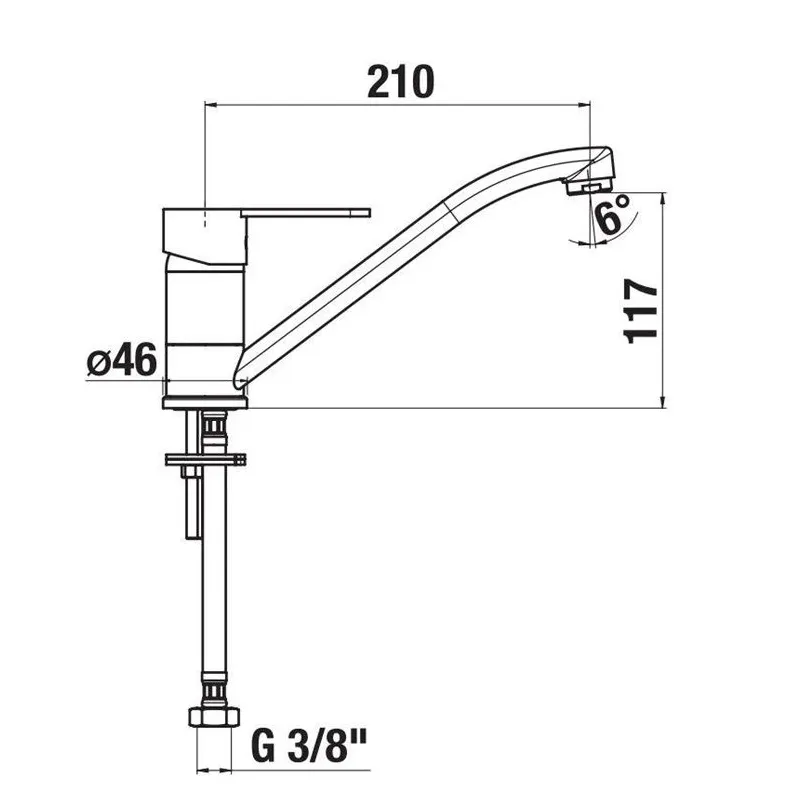 Virtuves jaucējkrāns Jika Lyra Smart H3511Z10042301, hroma krās.
