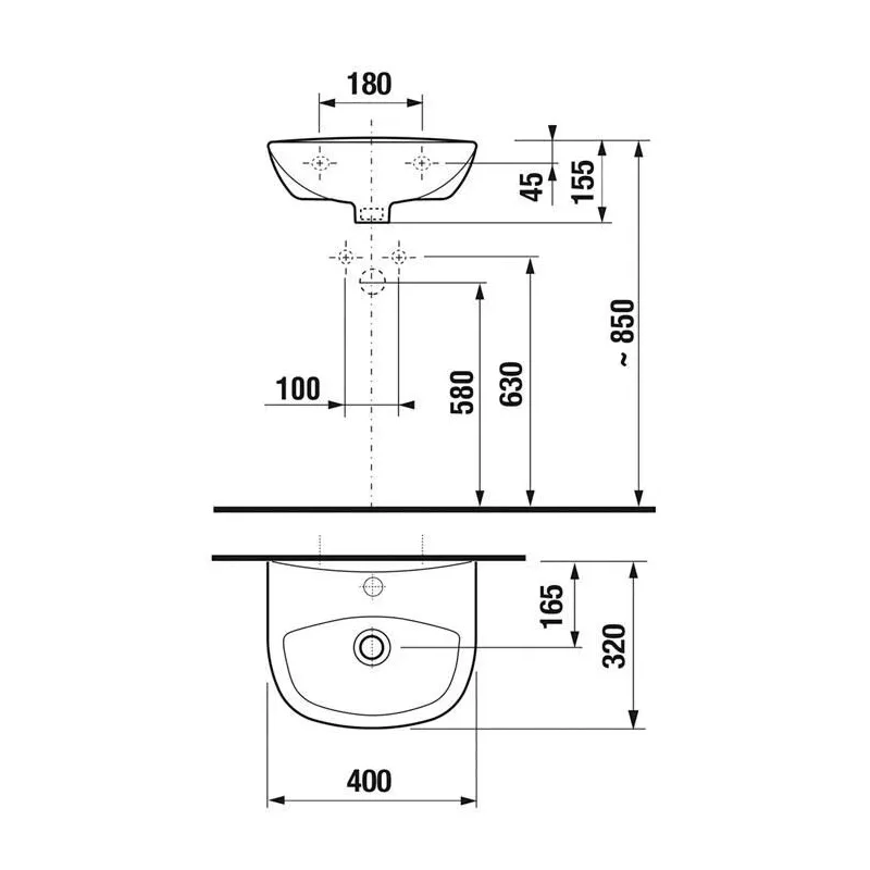 Vannas istabas izlietne Jika Zeta, keramika, 40 cm x 32 cm x 16 cm, balta krās.