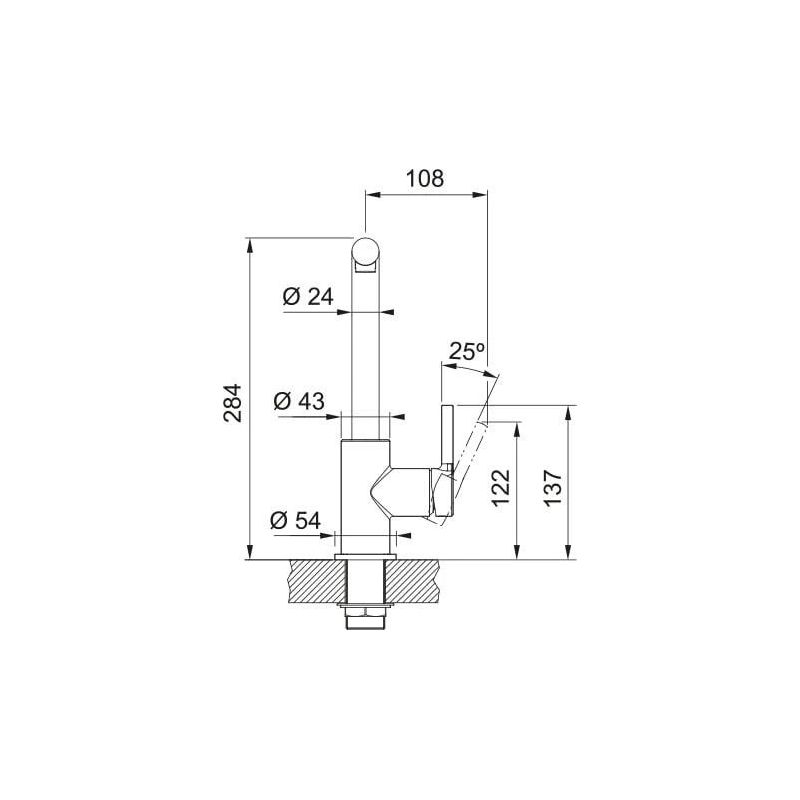Maisītājs Lina L Franke ar izvelkamu snīpi. hroms