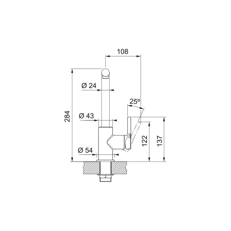 Virtuves jaucējkrāns Franke Lina L, hroma