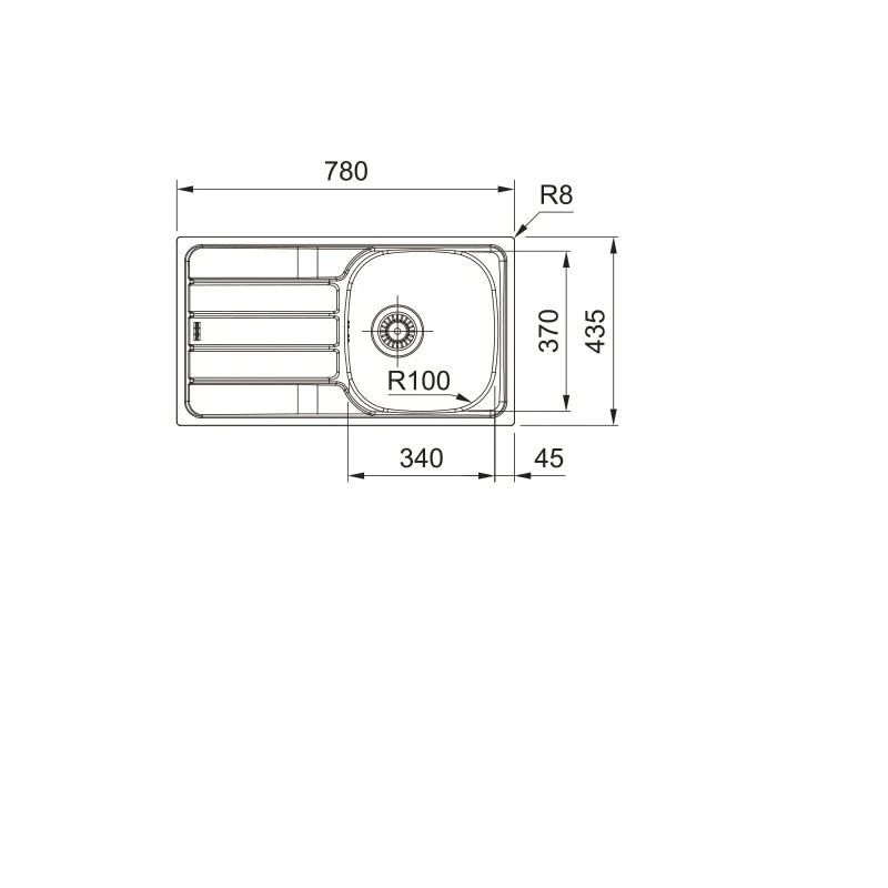 Virtuves izlietne SKL 611-78-44, nerūsējošais tērauds