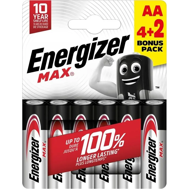 Elements Energizer PowerSeal Technology Battery AA x 6