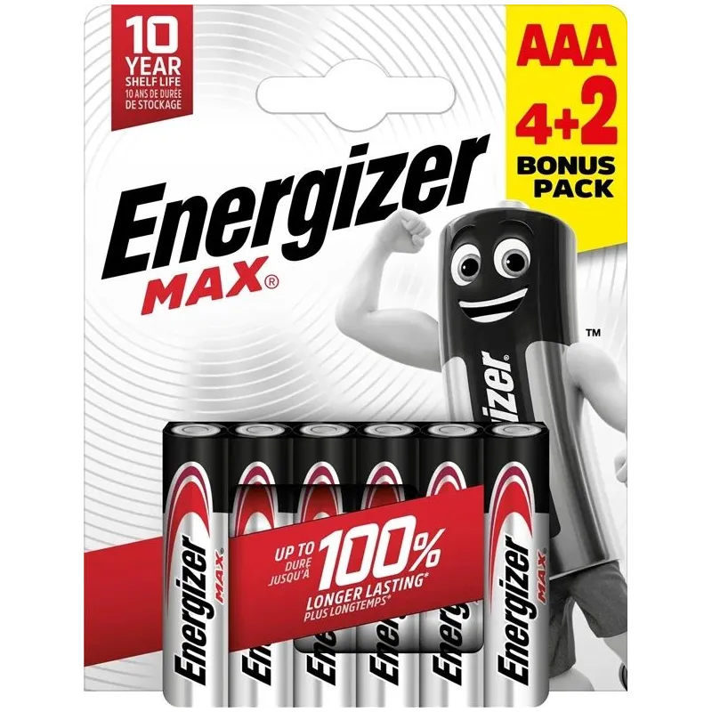 Elements Energizer PowerSeal Technology Battery AAA x 6