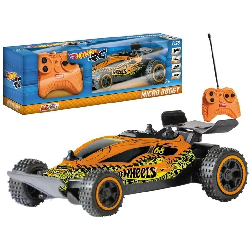 Rc automobilis Mattel Hot Wheels Micro Buggy 13-63446, 1:28, juoda sp.-žalia sp.-oranžinė sp.
