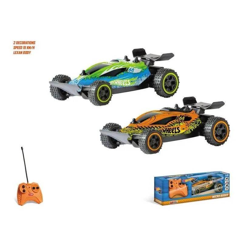 Rc automobilis Mattel Hot Wheels Micro Buggy 13-63446, 1:28, juoda sp.-žalia sp.-oranžinė sp.