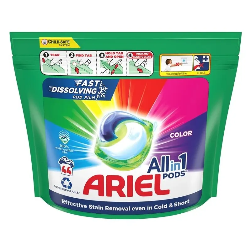 Kapsulas mazgāšanai Ariel Color, 44 gab.