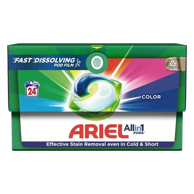 Skalbimo kapsulės Ariel All-in-1 PODS Color Clean & Fresh, 24 vnt.