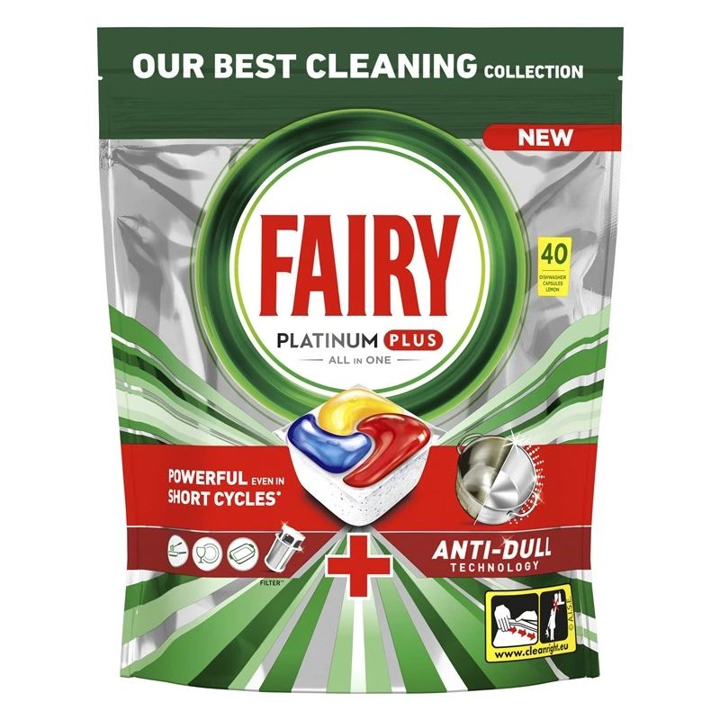 Trauku mazgājamās mašīnas kapsulas FairyPlatinum+Lemon.40gab