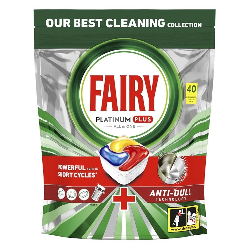 Trauku mazgājamās mašīnas kapsulas FairyPlatinum+Lemon.40gab