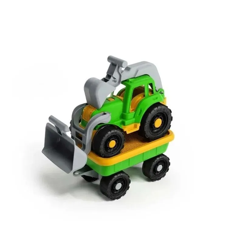 Smilšu rotaļlietu komplekta traktors ar piekabi, 58cm 1252