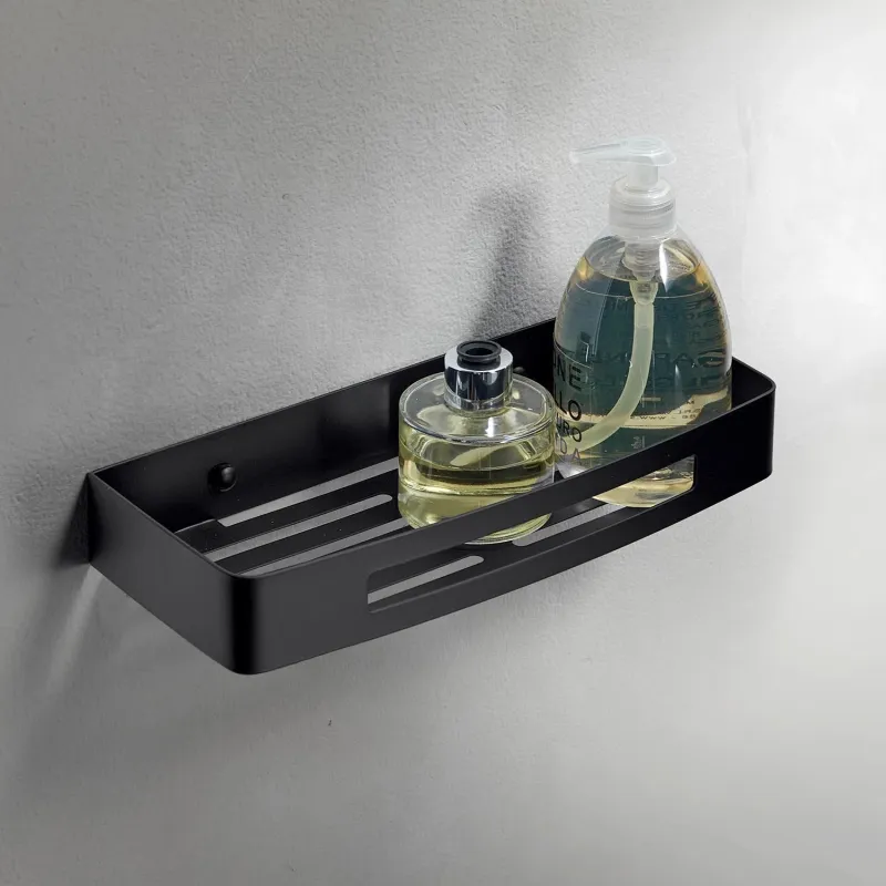 Dušas plaukts Gedy Nerva, 30 cm x 4.5 cm x 12.8 cm, melna krās.